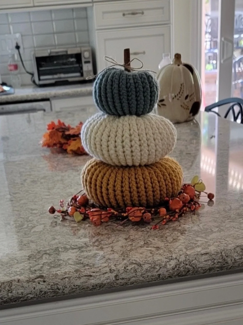 cute 3 stack handmade pumpkins